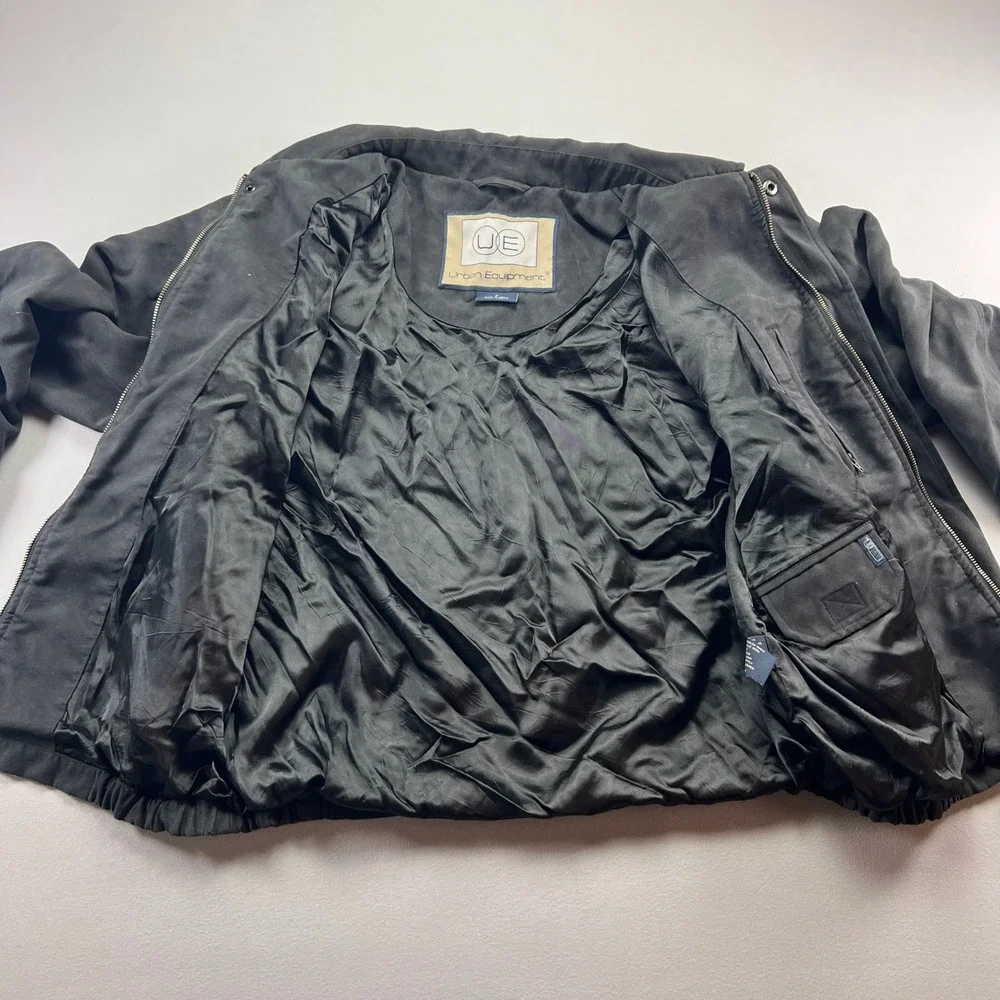 Urban Equipment Jacket Mens Medium Black Lined Faux Suede Insulated Full Zip